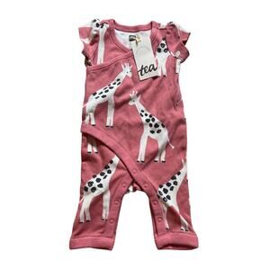 NWT Tea Collection Cap Sleeve Baby Romper Size New Born